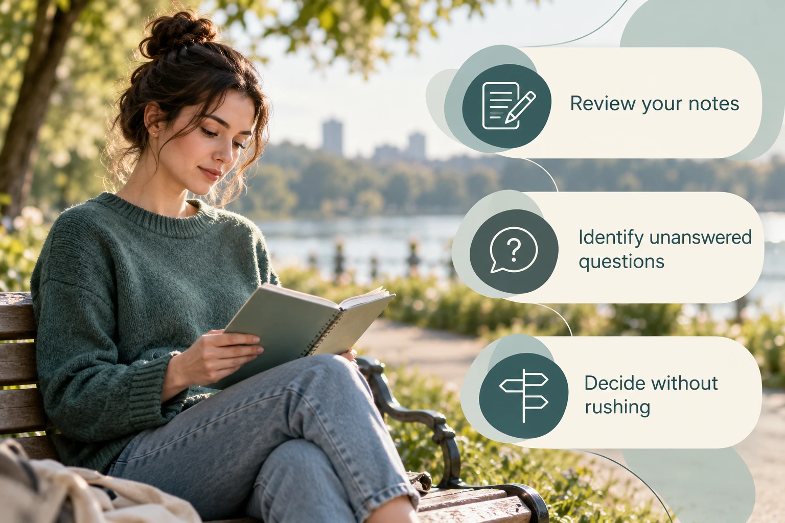 Reflect after the discussion: Review your notes; Identify unanswered questions; Decide without rushing